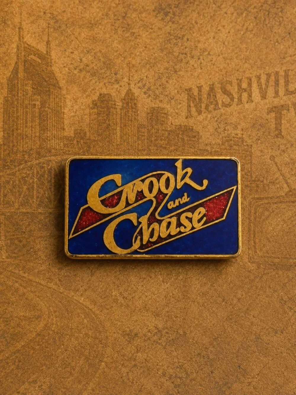 Crook And Chase Television Show Vintage 1980's Lapel Pin - Nashville Network TN